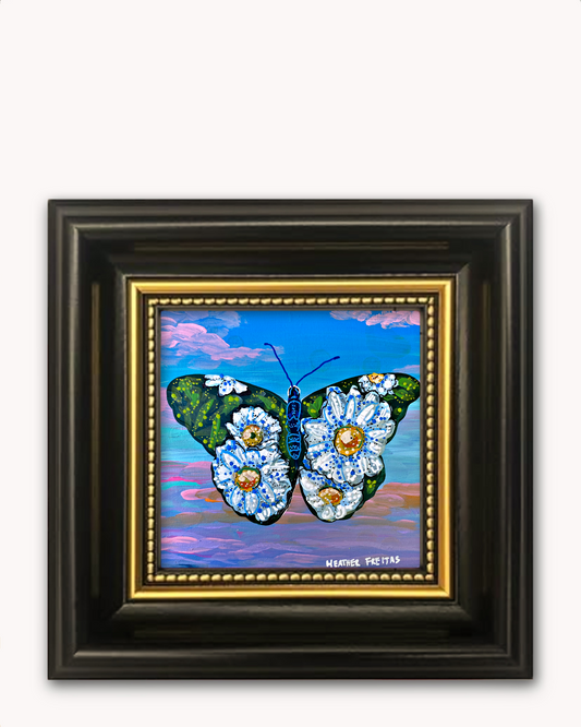 Daisy Butterfly Framed Magnet ( Medium )