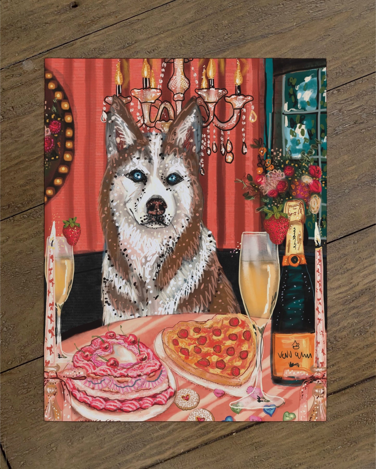 Husky - Build Your Own Pet Portrait Paper Print