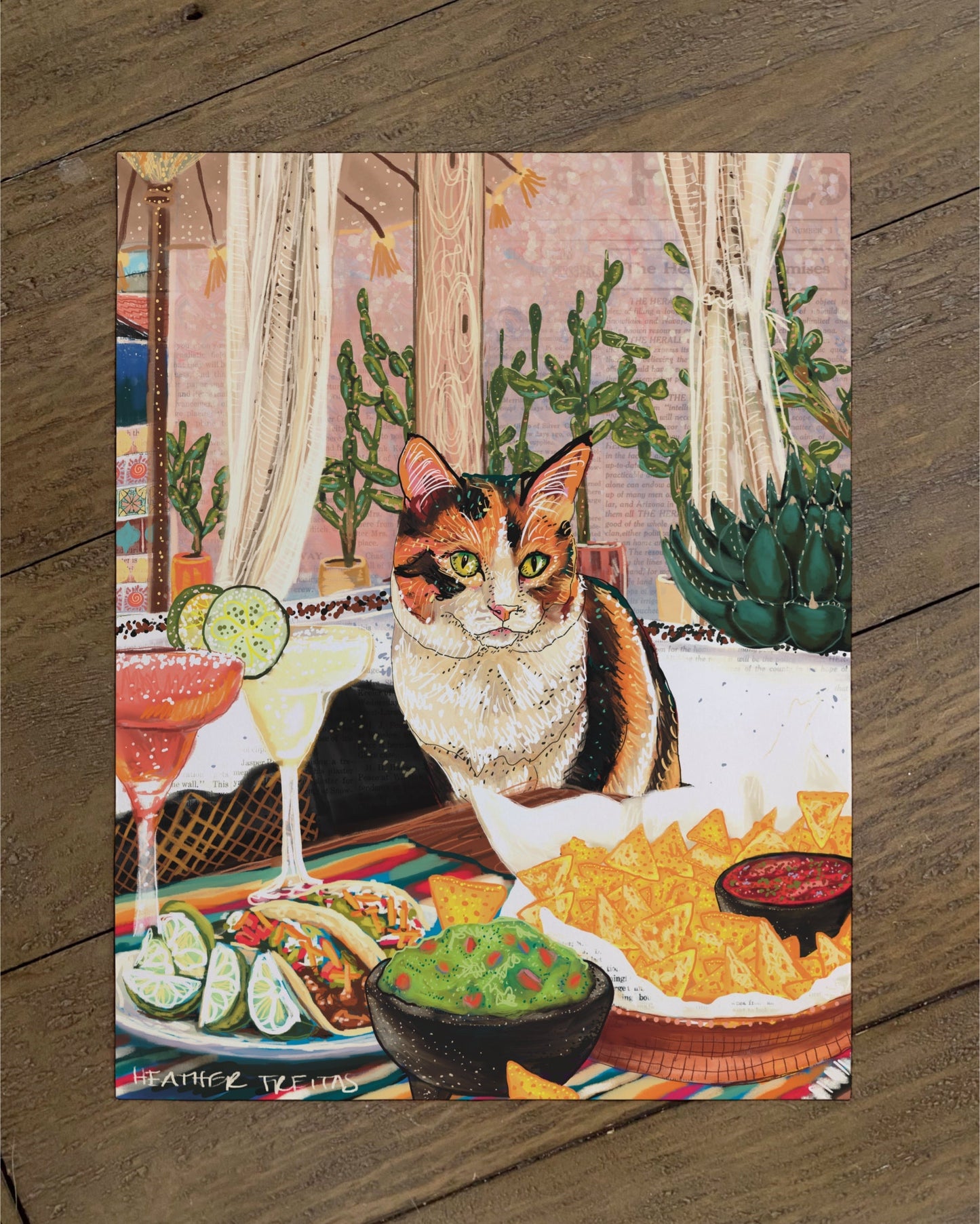 Calico - Build Your Pet Portrait Paper Print