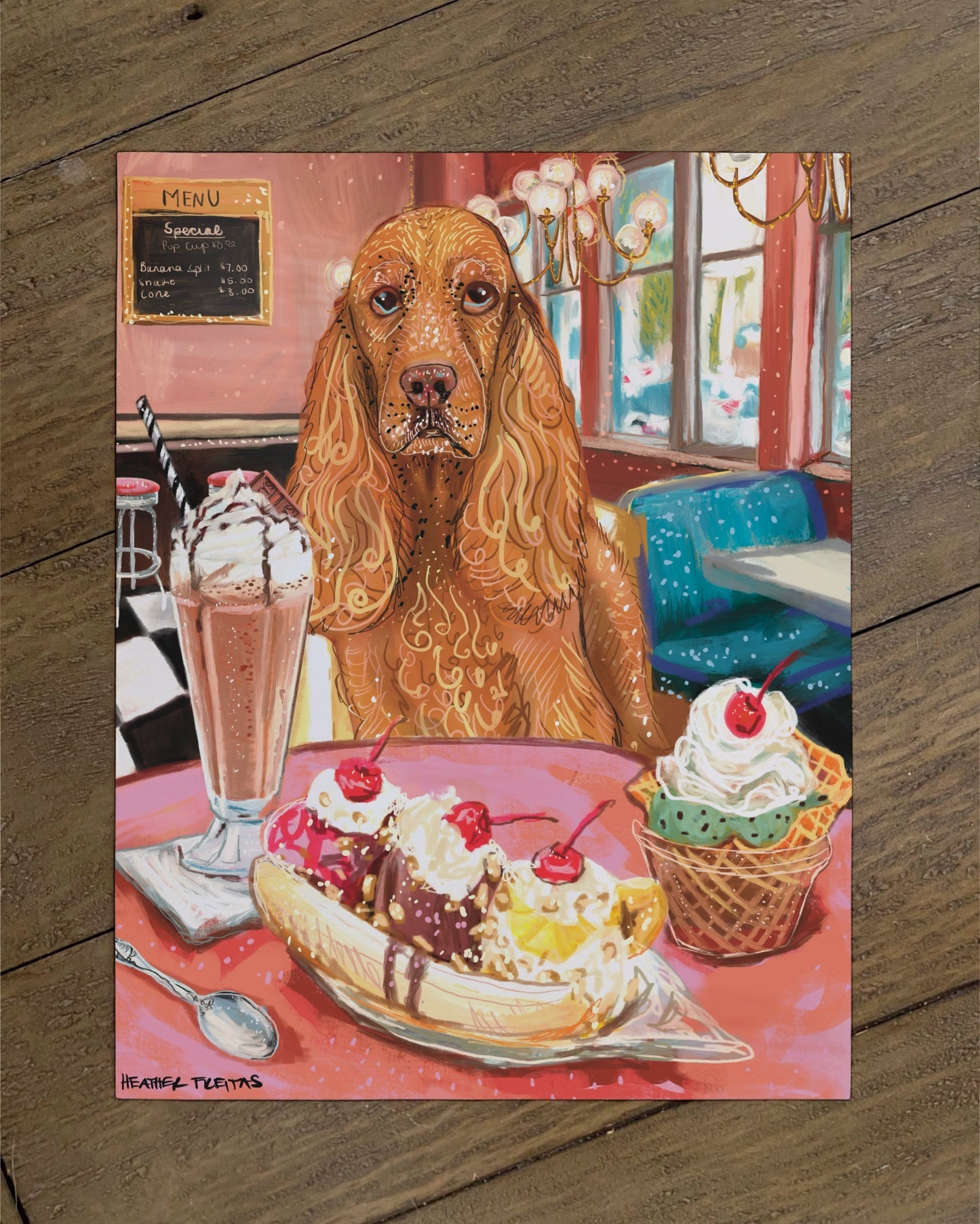 Cocker Spaniel - Build Your Own Pet Portrait Paper Print