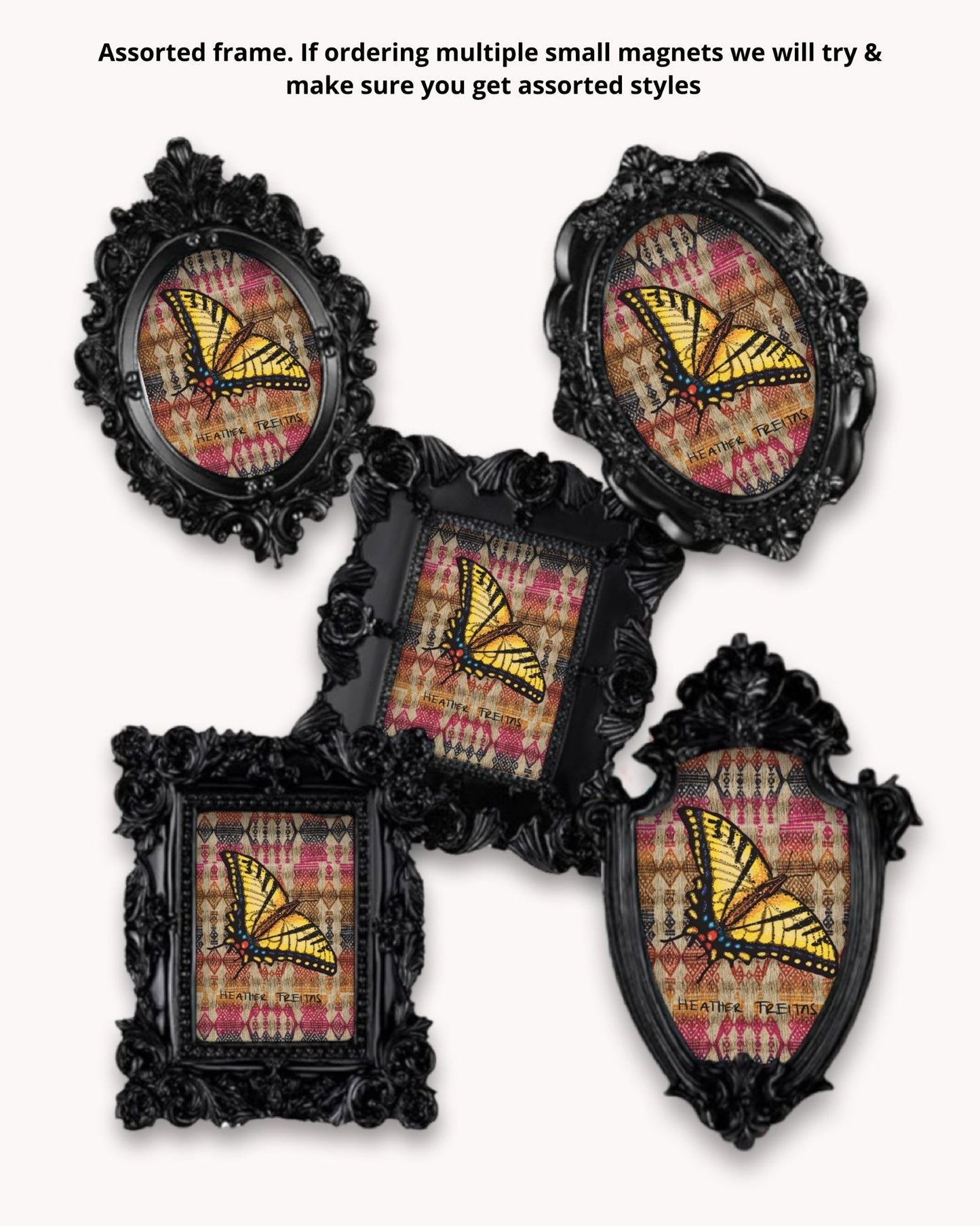 Two-tailed Swallowtail Butterfly Framed Magnet be ( Small )