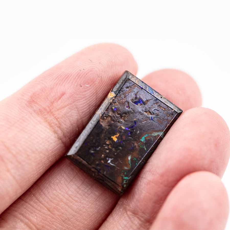 Natural Australian Boulder Opal Loose Gemstone 15.56ct Purple& Green& Blue