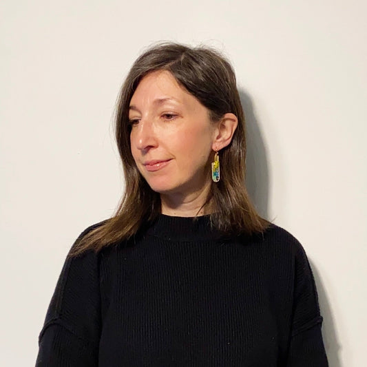 Patch Geometric Earrings in Warm Tones