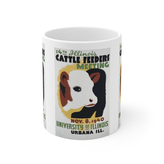 ROADSIDE MUGS - Illinois Cattle Feeders Meeting WPA Ceramic Mug 11oz
