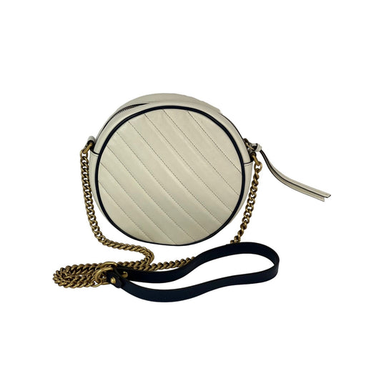 Gucci GG Azalea Matelasse Leather Round Mystic White Shoulder Bag