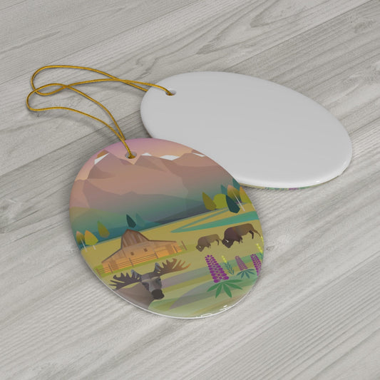 Grand Teton National Park Ceramic Ornament