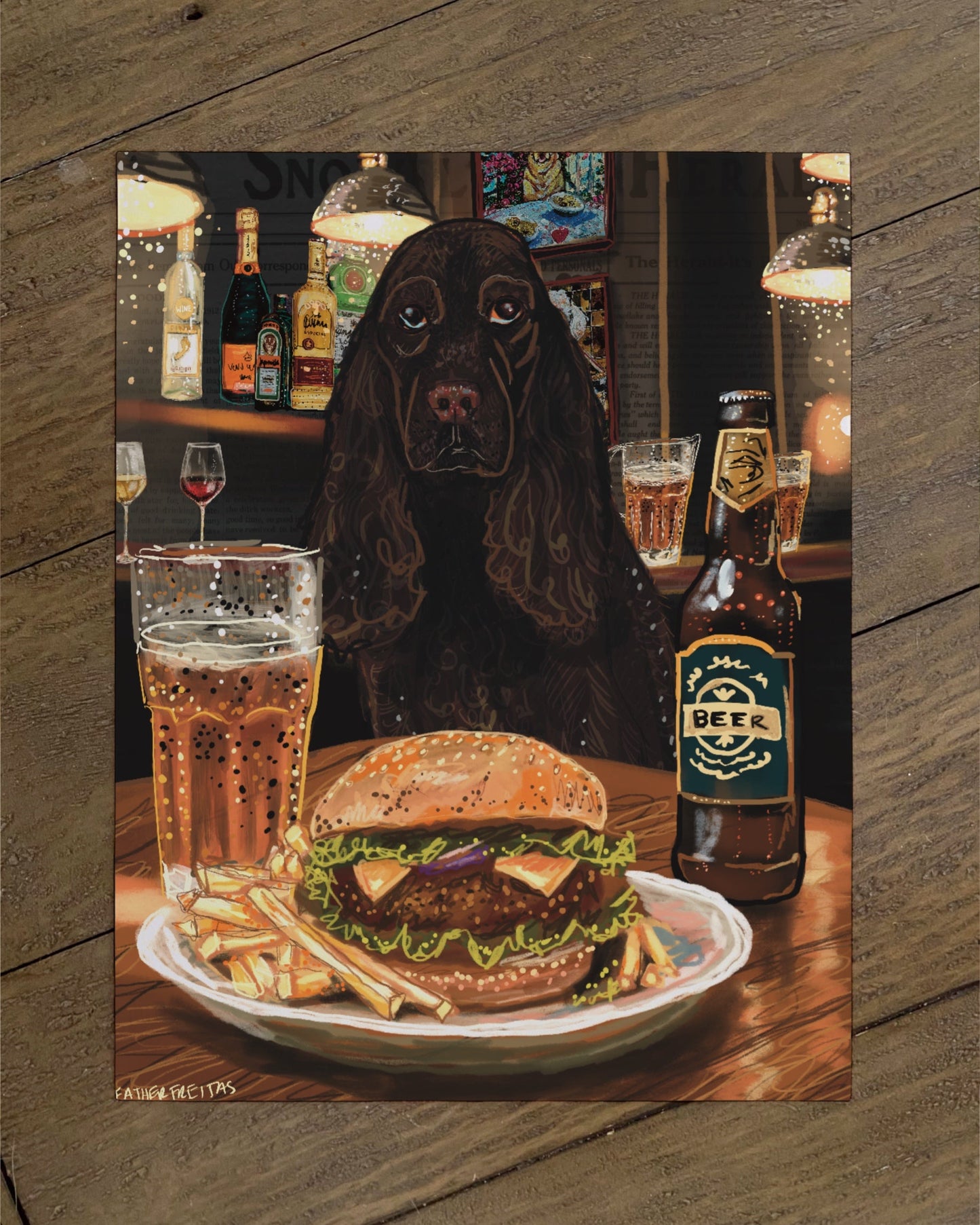 Cocker Spaniel - Build Your Own Pet Portrait Paper Print