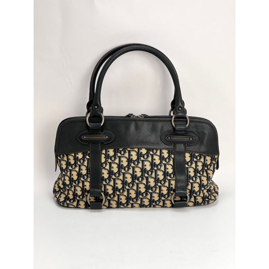 CHRISTIAN DIOR Monogram Trotter CD Blue Canvas Hand Bag