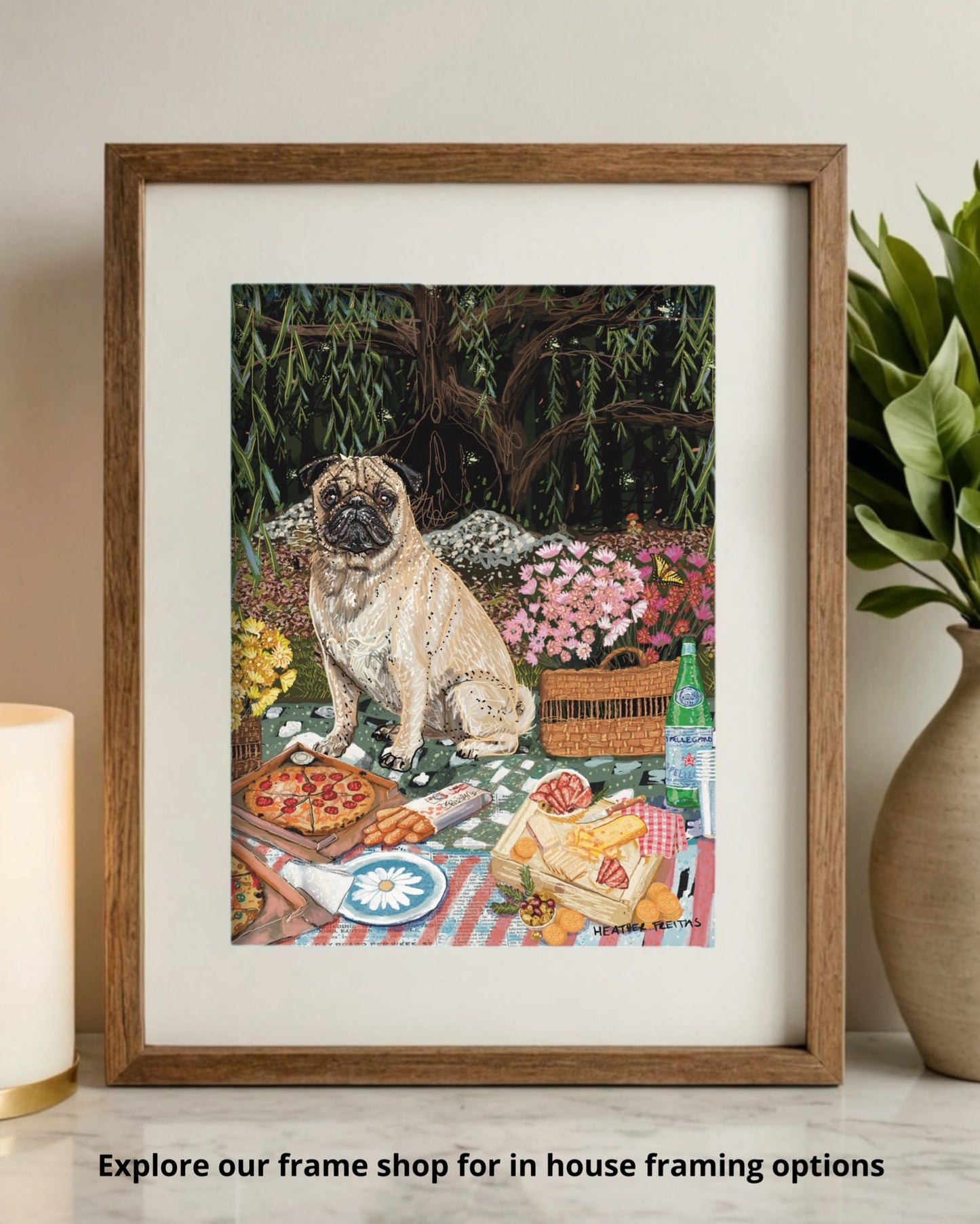 Pug - Build Your Own Pet Portrait Paper Print