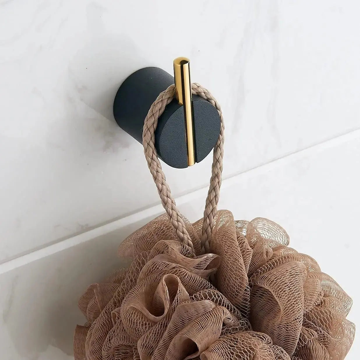 Luxury Brass Hook | Solid Brass Organizer, Hat Rack, Towel Hook | Brass - Black