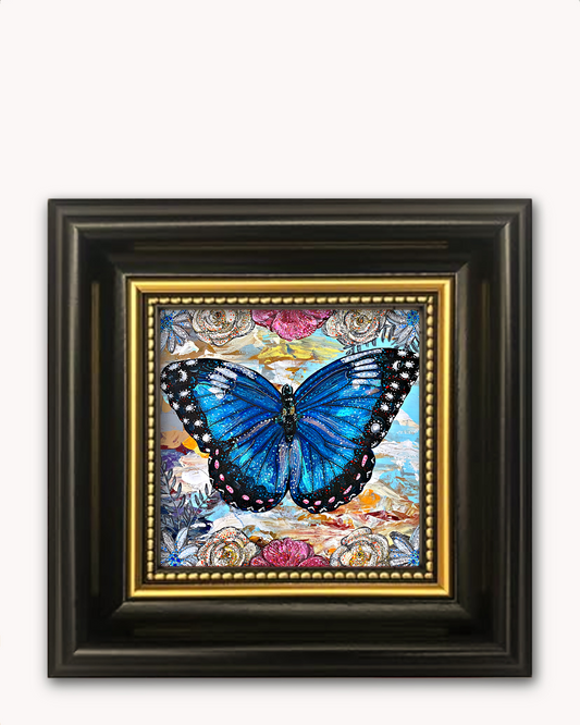 Sky Diamond Butterfly Framed Magnet ( Medium )