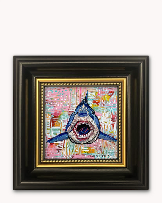 Pastel Great White Framed Magnet ( Medium )