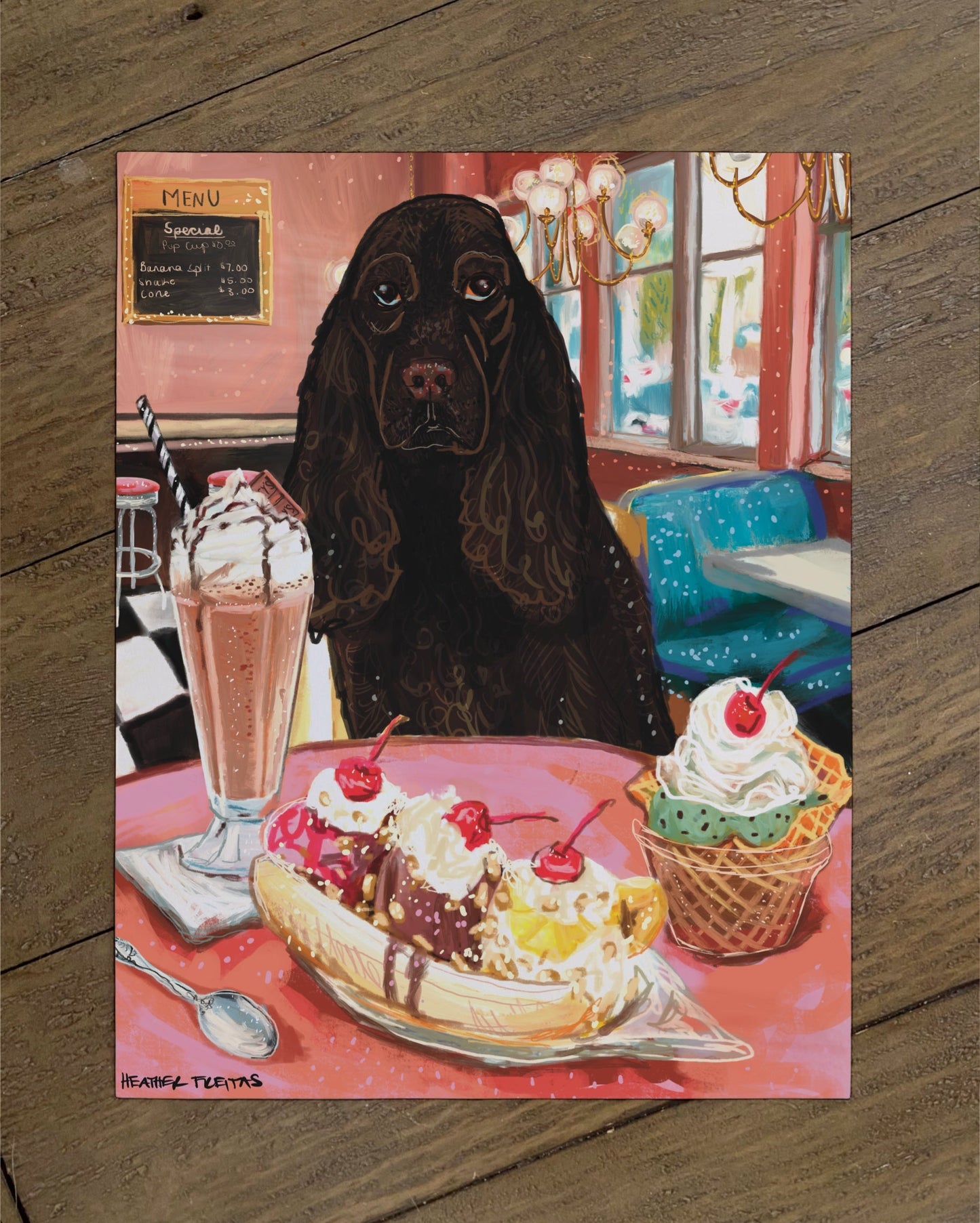 Cocker Spaniel - Build Your Own Pet Portrait Paper Print