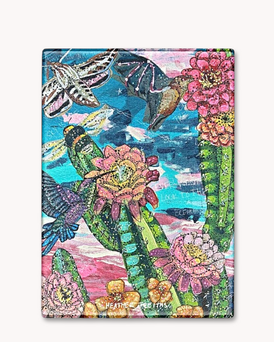 Desert Twilight Pollinators Glass Cutting Board Trivet