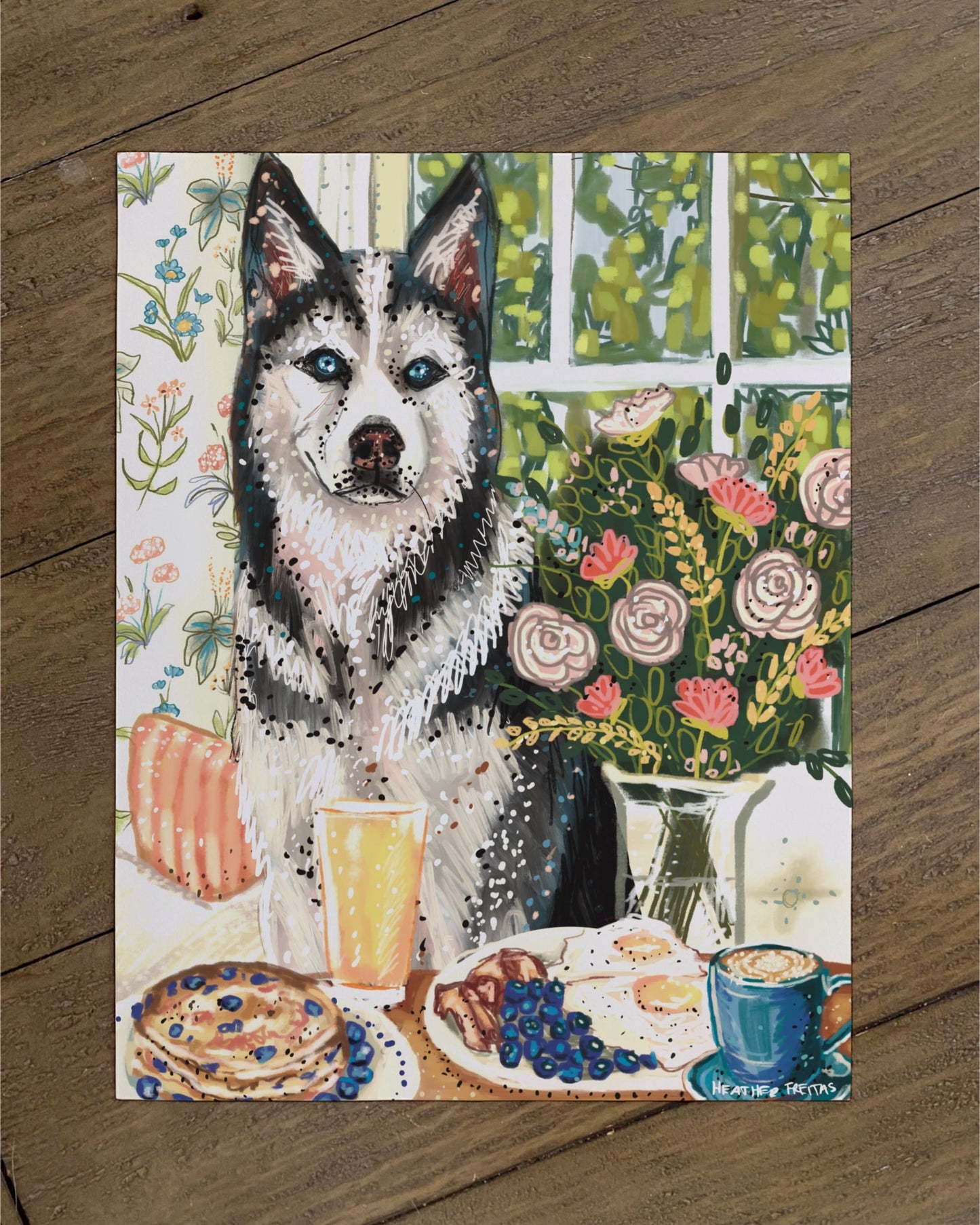 Husky - Build Your Own Pet Portrait Paper Print