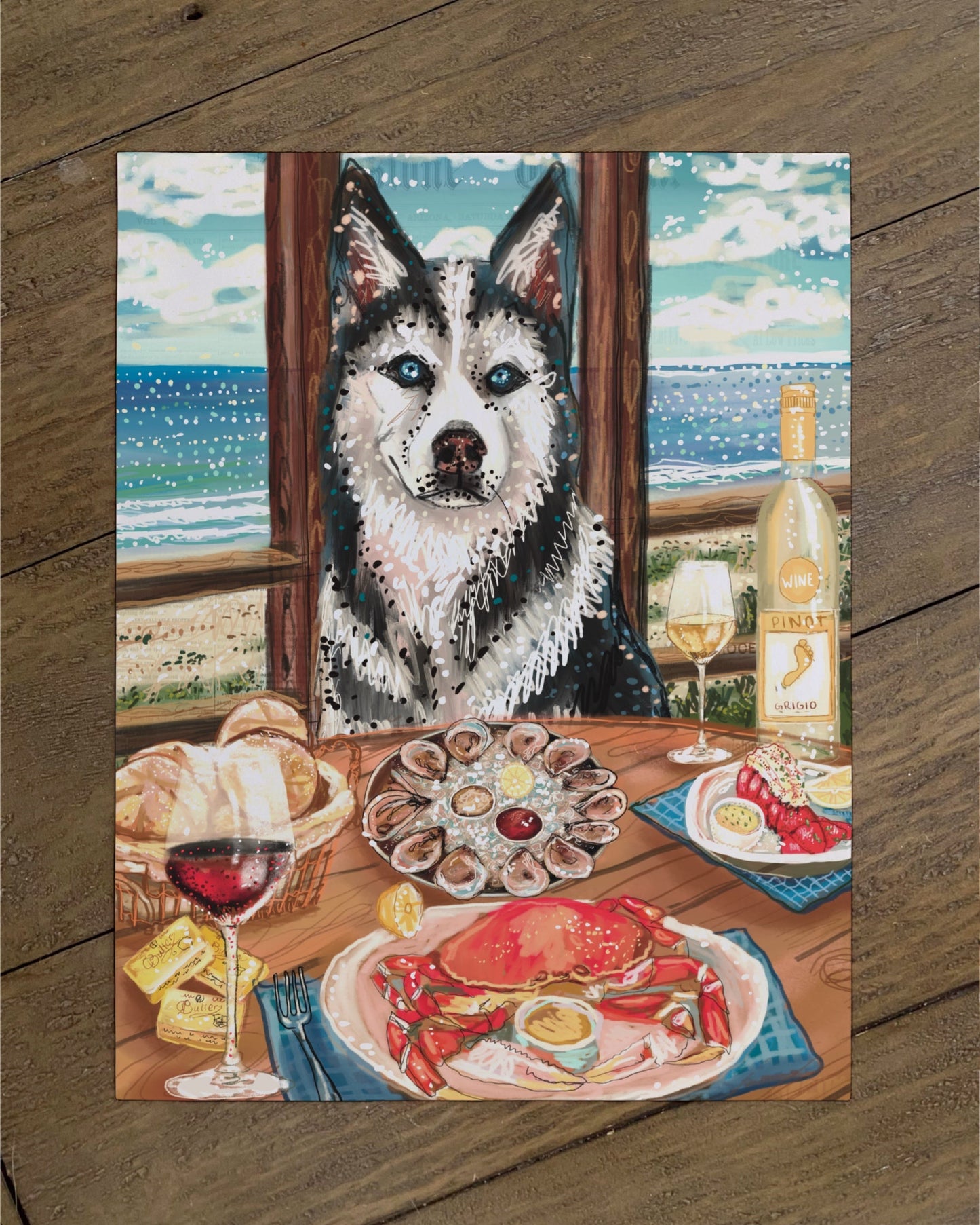 Husky - Build Your Own Pet Portrait Paper Print