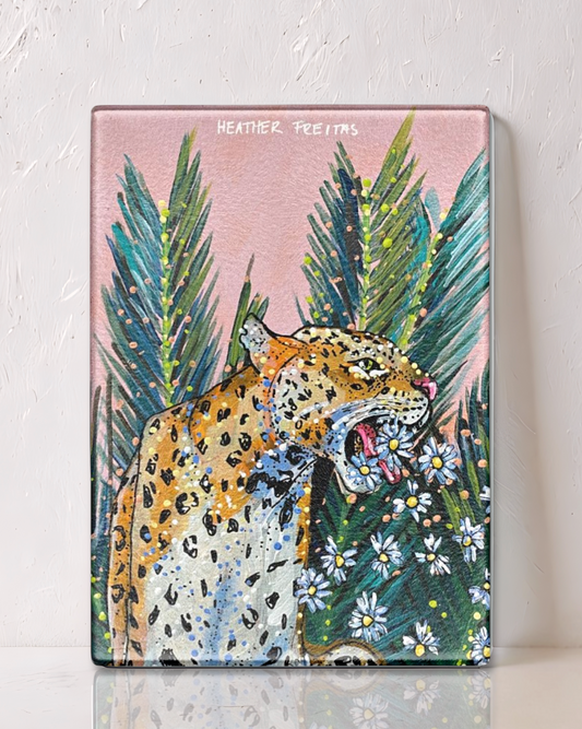 Jaguar Daisy Glass Cutting Board Trivet