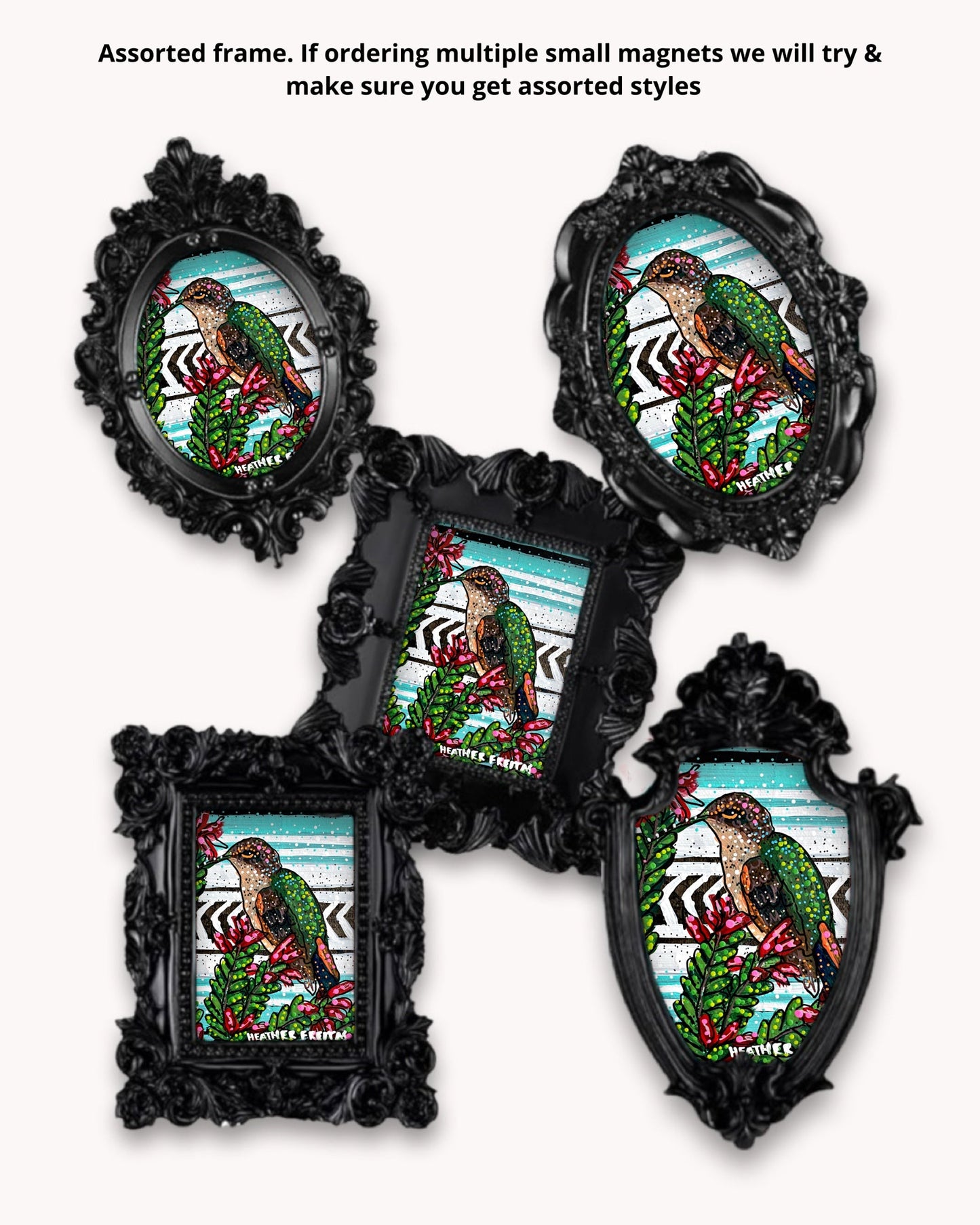 Ocotillo Hummingbird Framed Magnet ( Small )