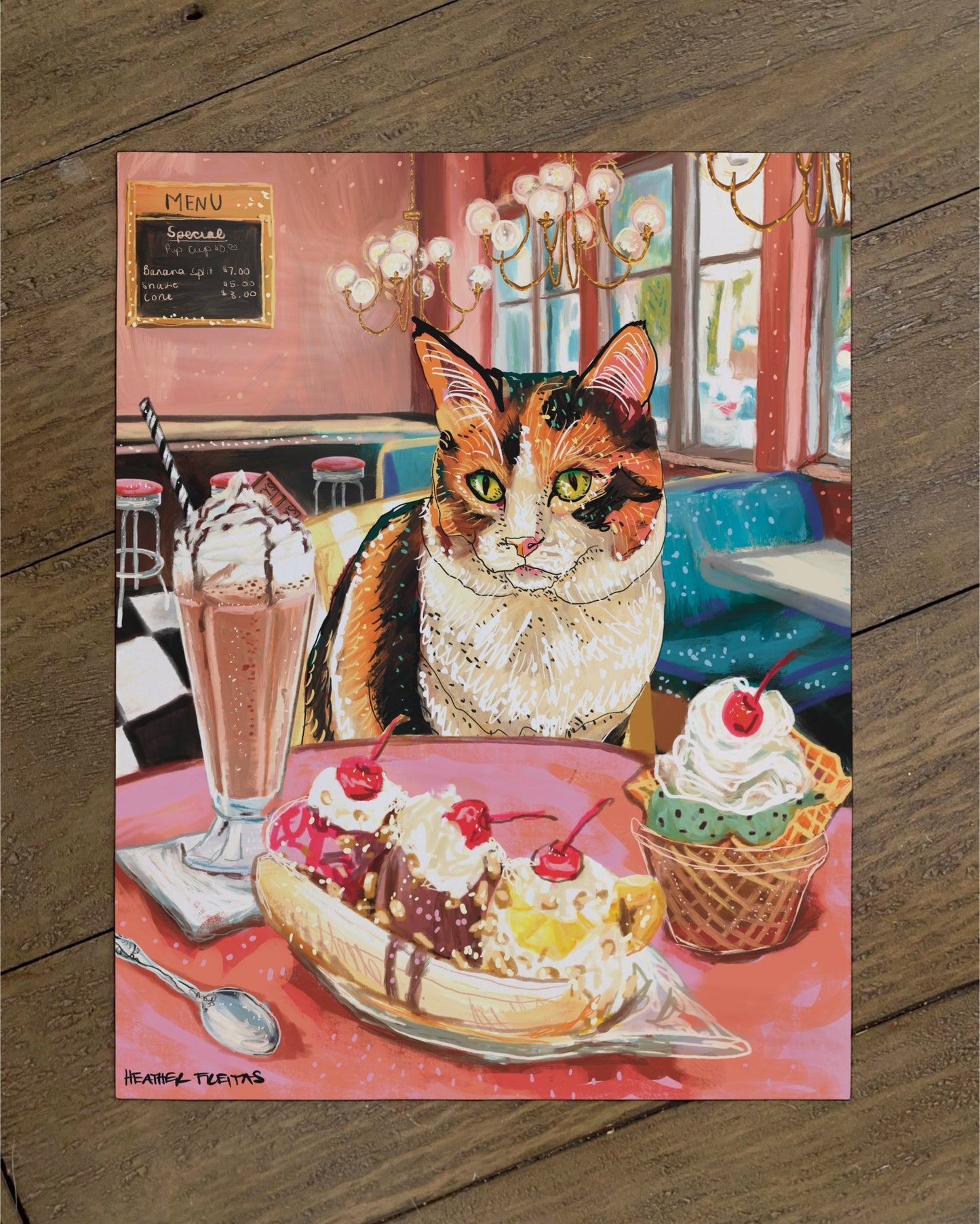 Calico - Build Your Pet Portrait Paper Print