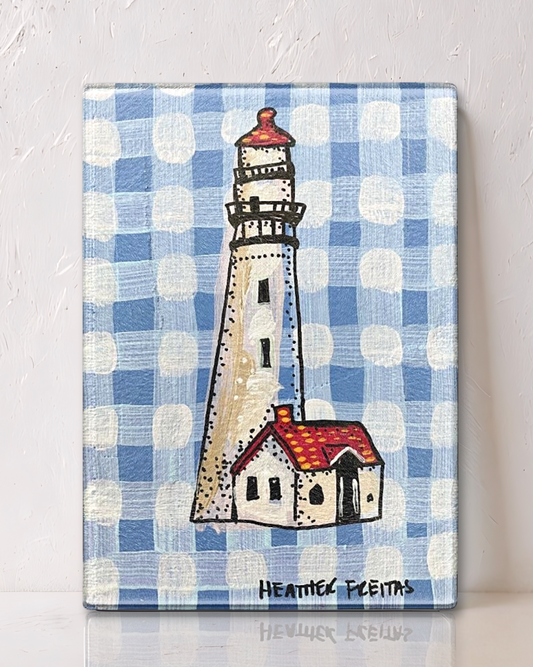 Light House Glass Cutting Board  Trivet