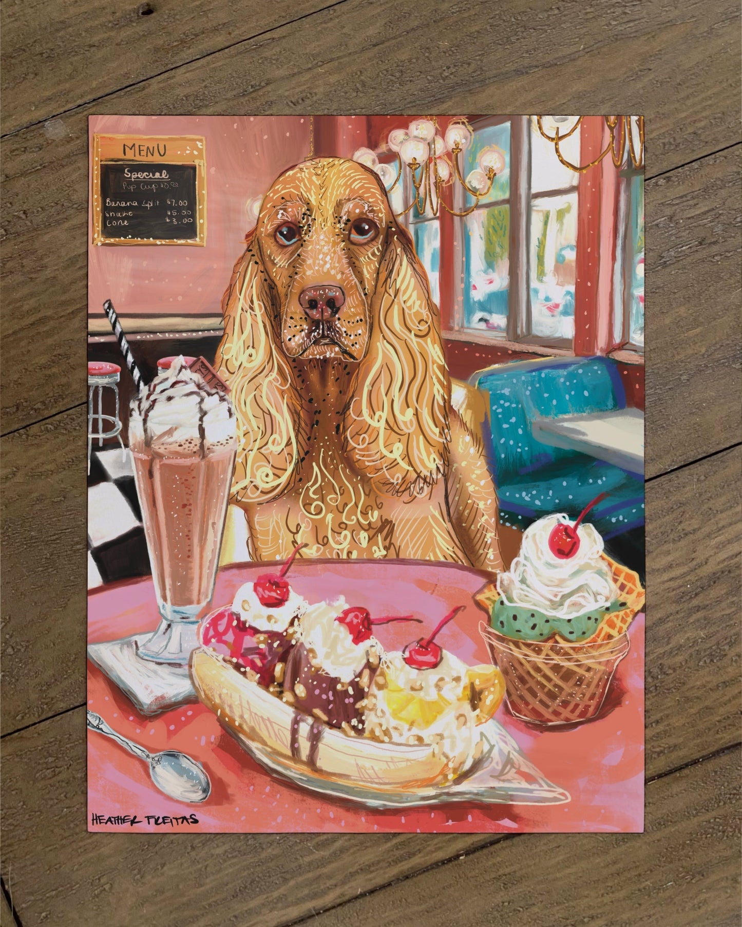 Cocker Spaniel - Build Your Own Pet Portrait Paper Print
