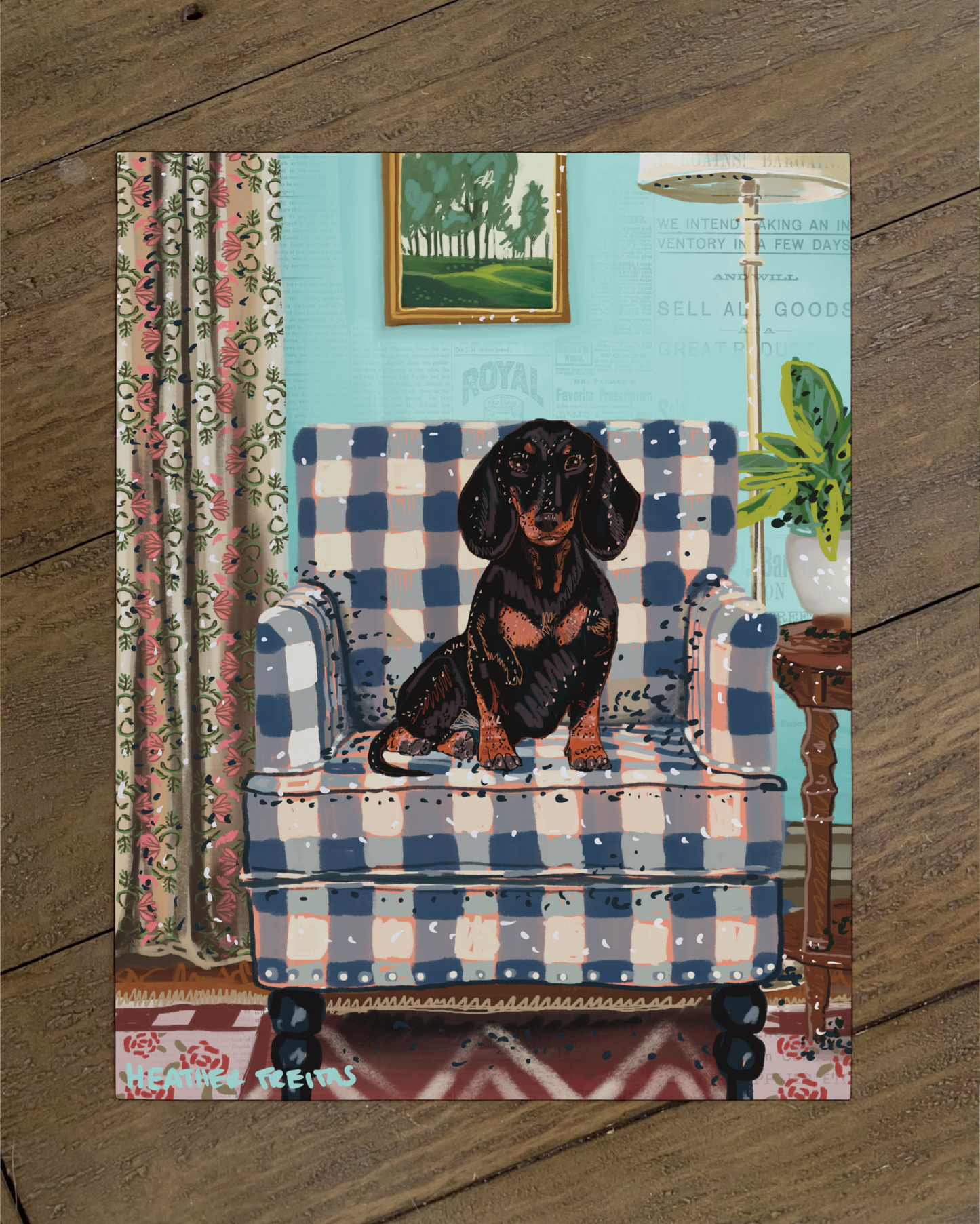 Dachshund - Build Your Own Pet Portrait Print
