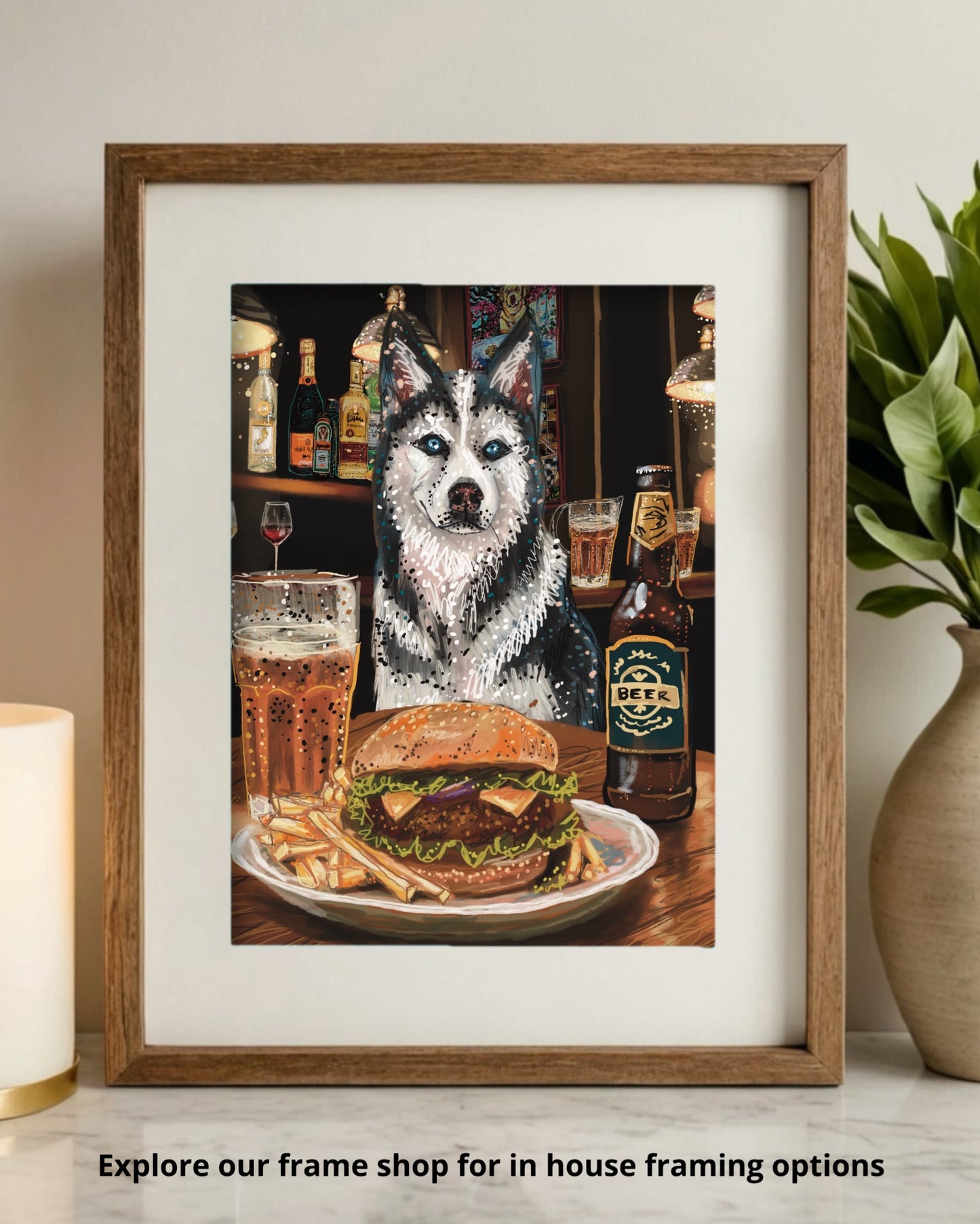 Husky - Build Your Own Pet Portrait Paper Print