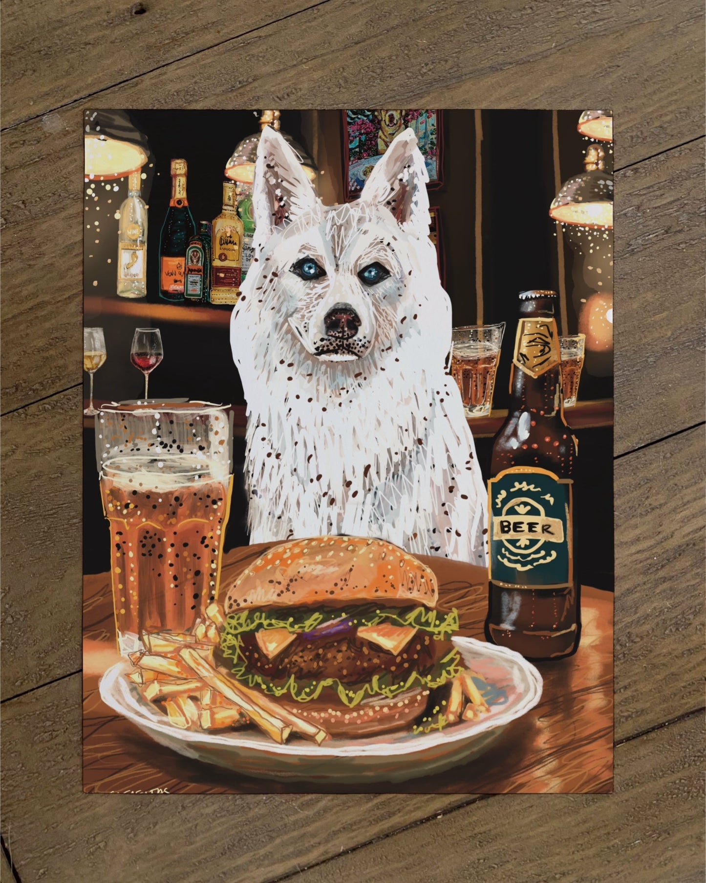 Husky - Build Your Own Pet Portrait Paper Print