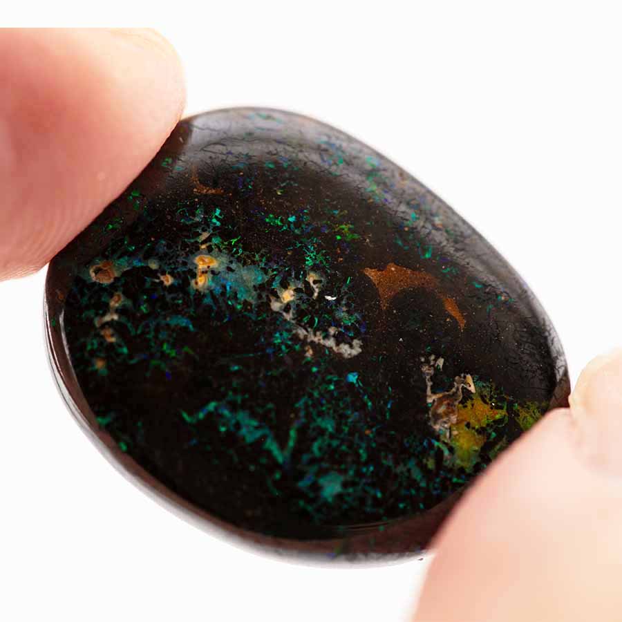 Natural Australian Boulder Opal Loose Gemstone Green Blue Yellow 8.74ct