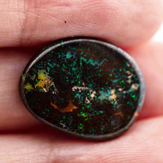 Natural Australian Boulder Opal Loose Gemstone Green Blue Yellow 8.74ct