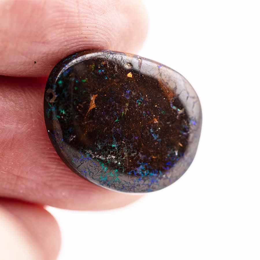 Natural Australian Boulder Opal Loose Gemstone Green Blue Yellow 8.74ct