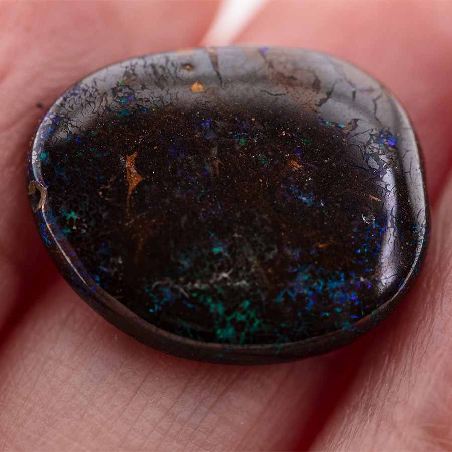 Natural Australian Boulder Opal Loose Gemstone Green Blue Yellow 8.74ct