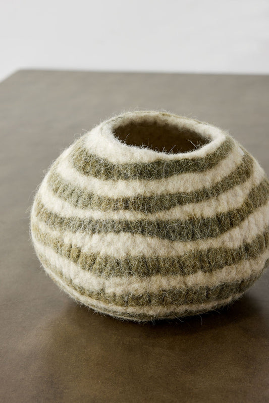Olive Green Pathways Decorative Wool Ukhamba Bowl