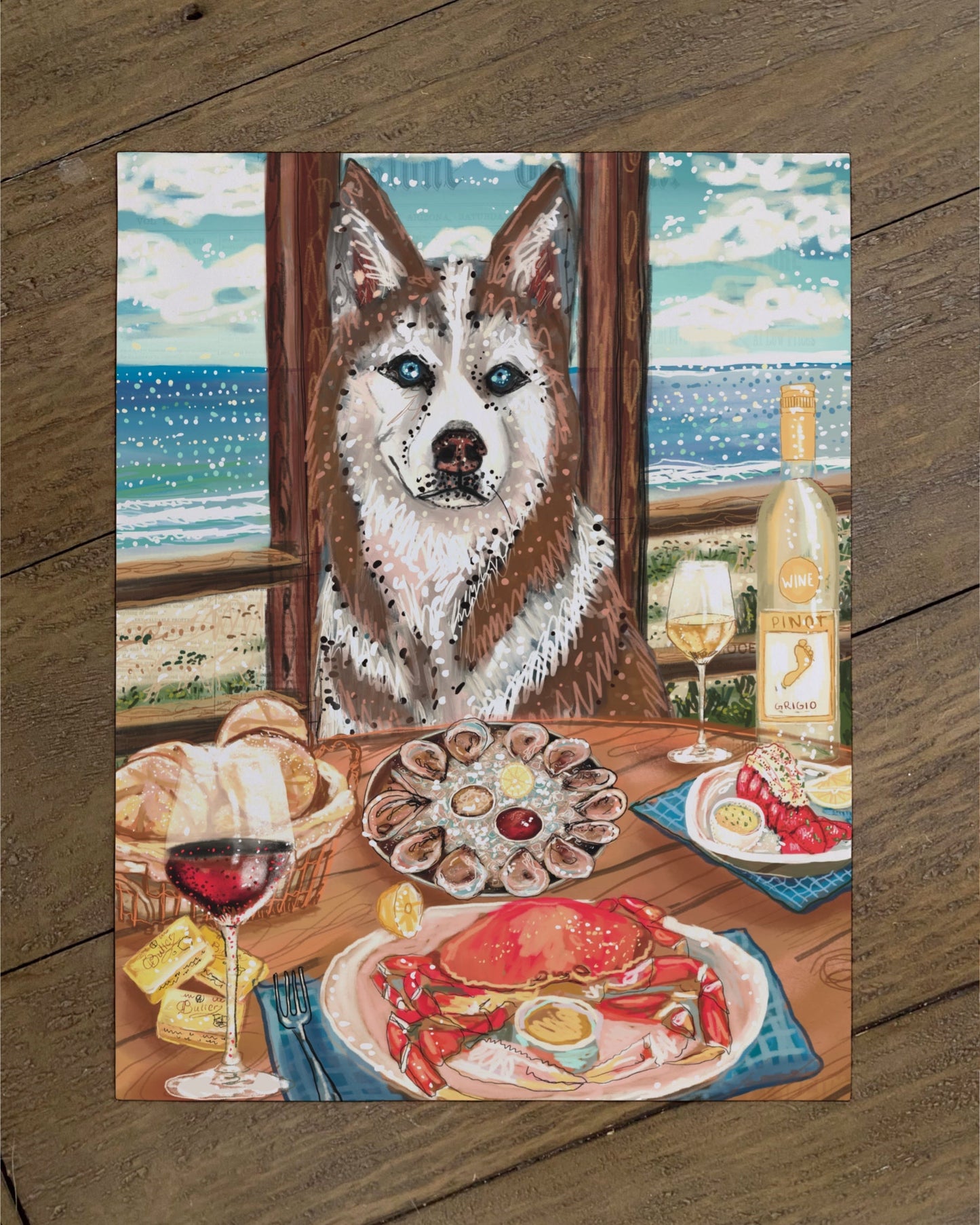 Husky - Build Your Own Pet Portrait Paper Print