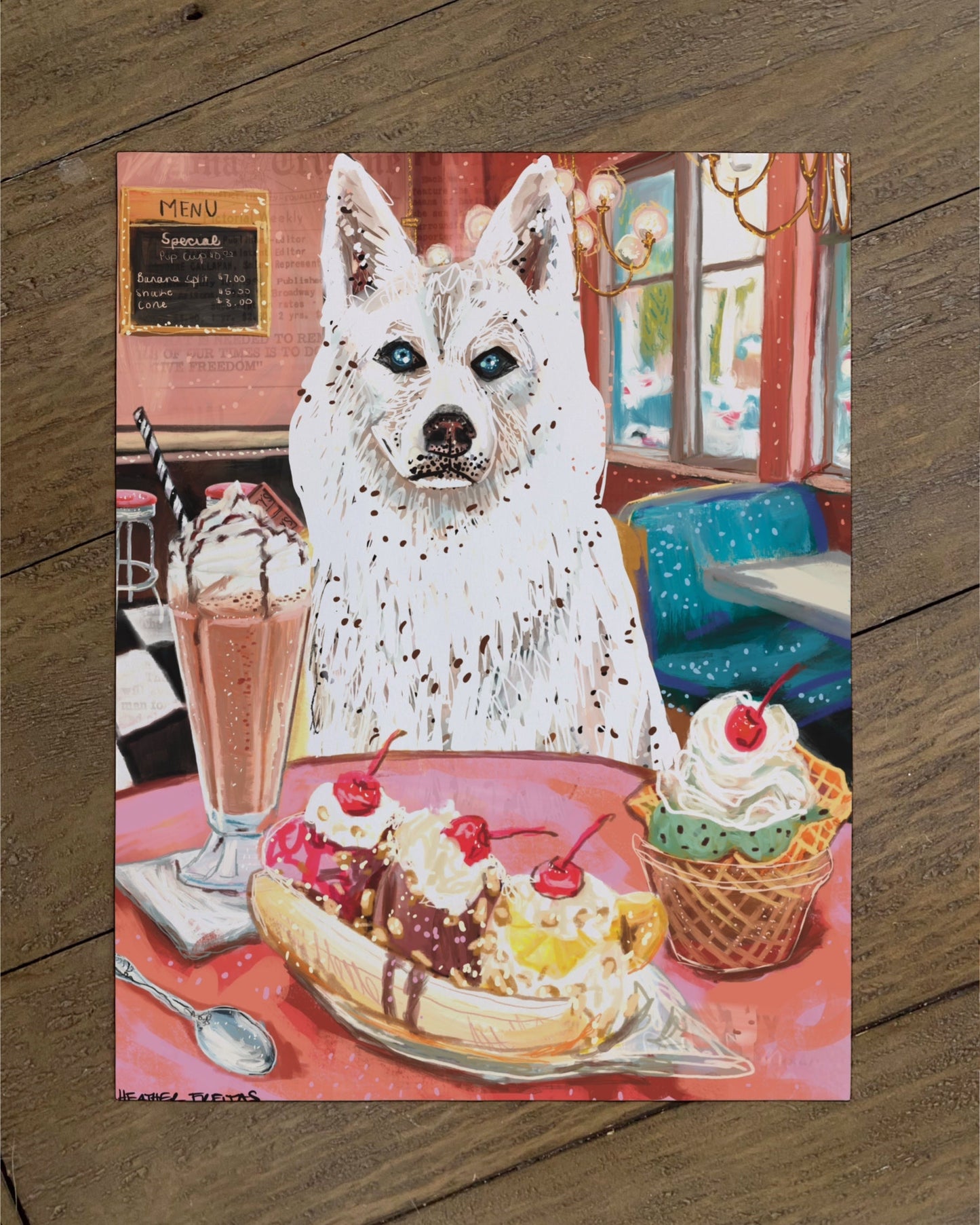 Husky - Build Your Own Pet Portrait Paper Print