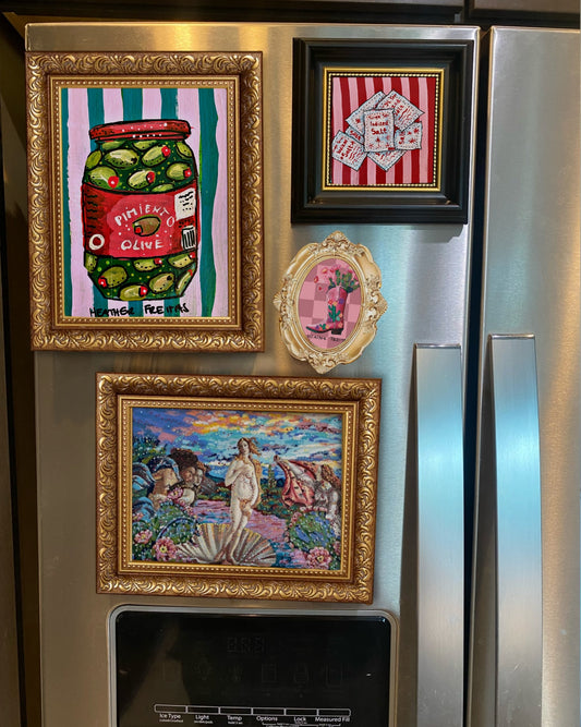 Southwest Cowgirl Boot Framed Magnet ( Small )