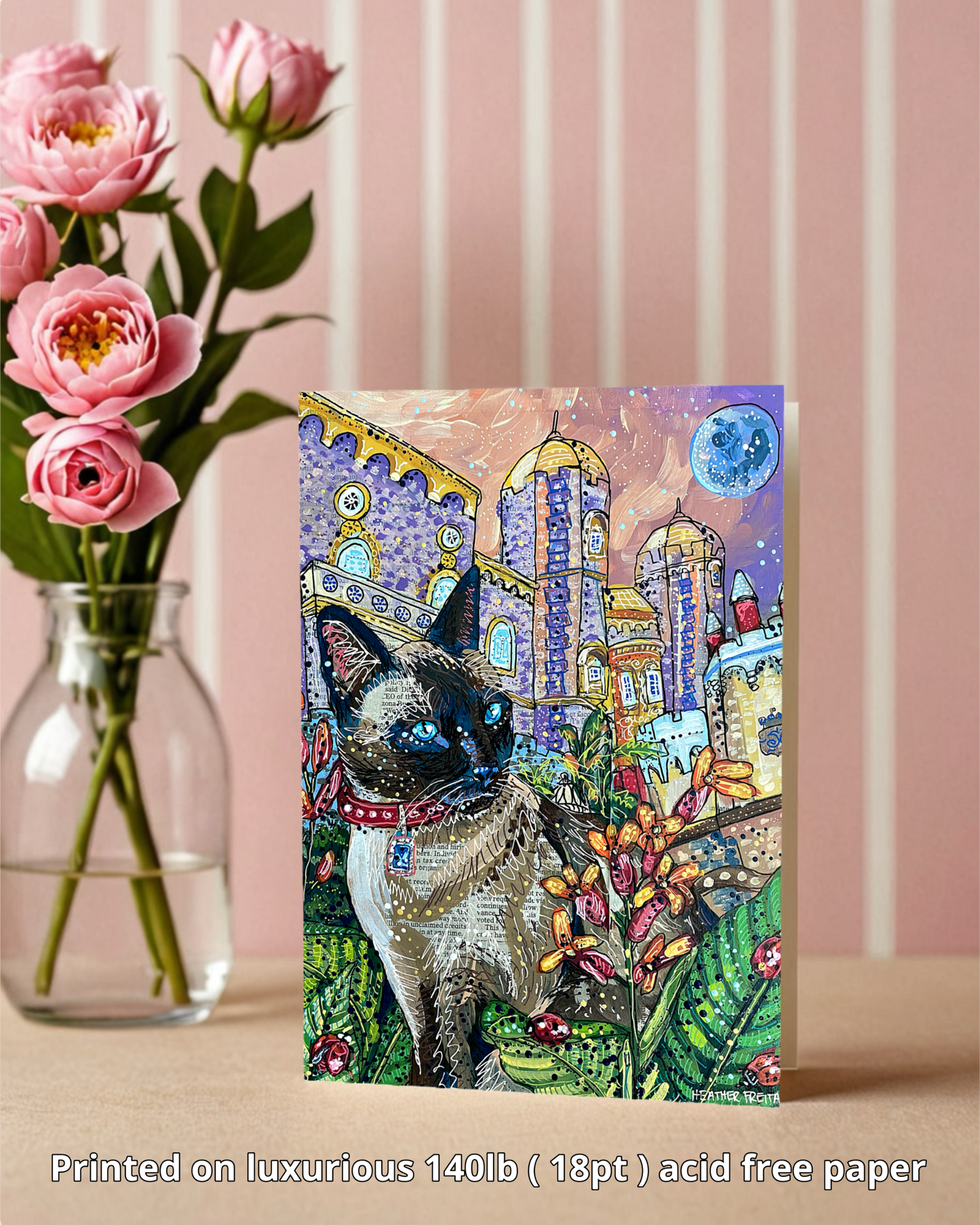 Moon Castle Cat - Greeting Card / Fine Art Print