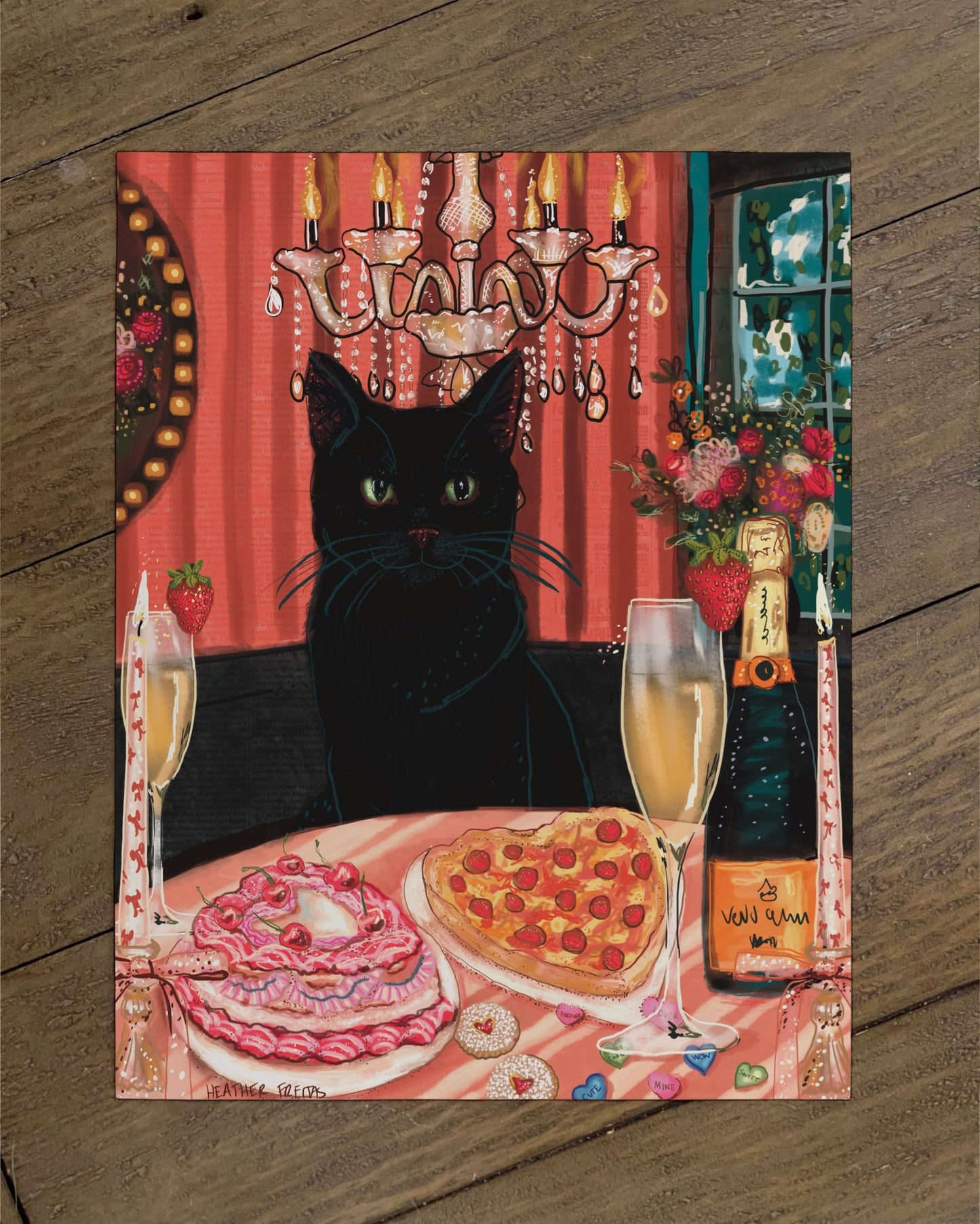 Black Cat - Build Your Pet Portrait Paper Print