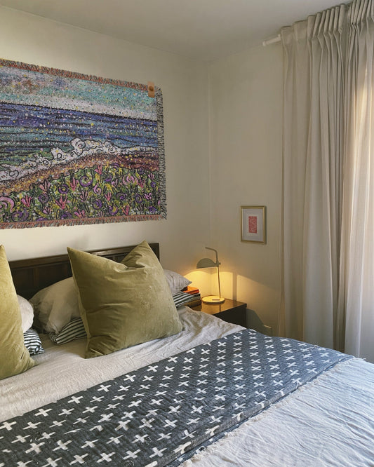 Cotton Candy Tides Woven Blanket Tapestry