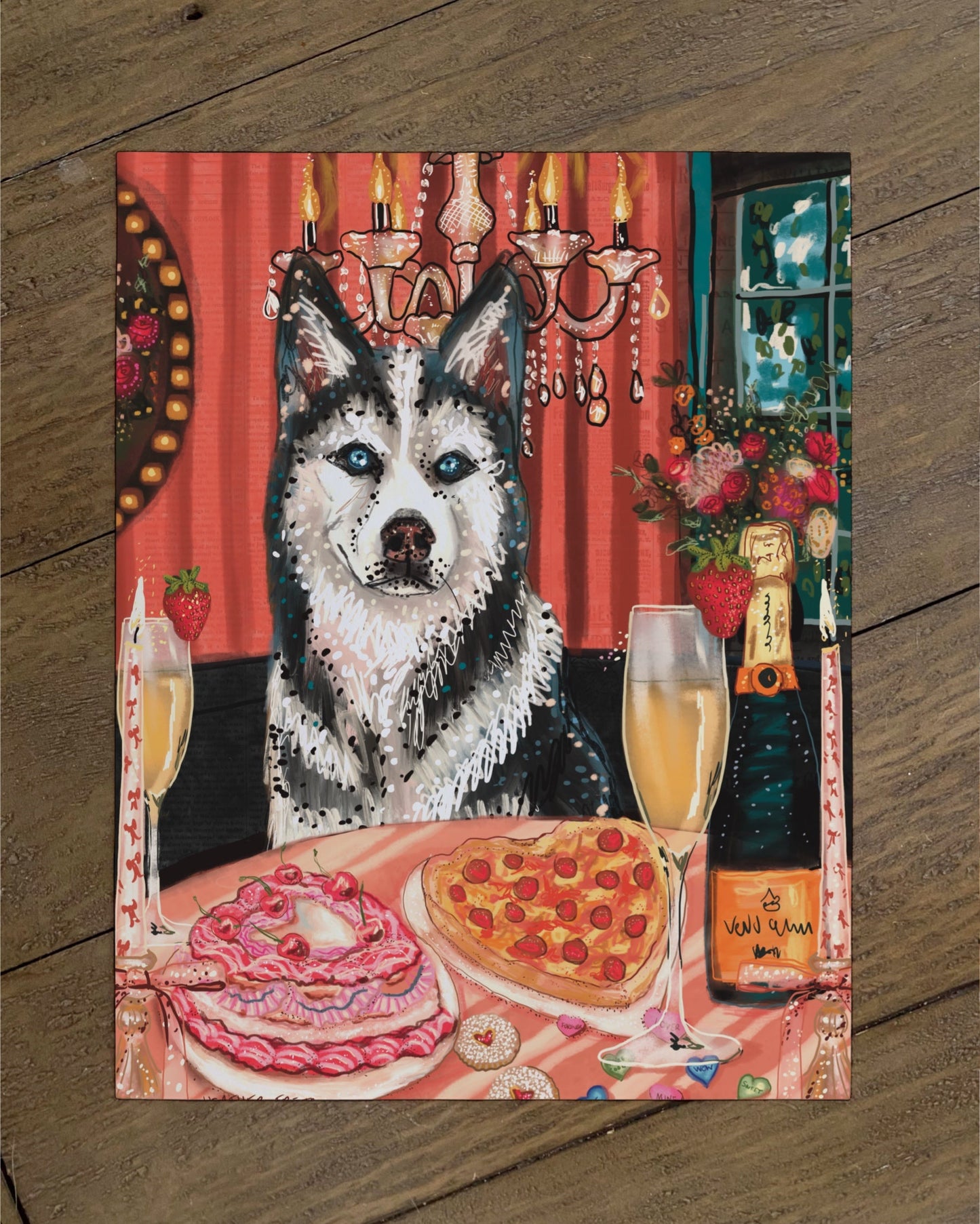 Husky - Build Your Own Pet Portrait Paper Print