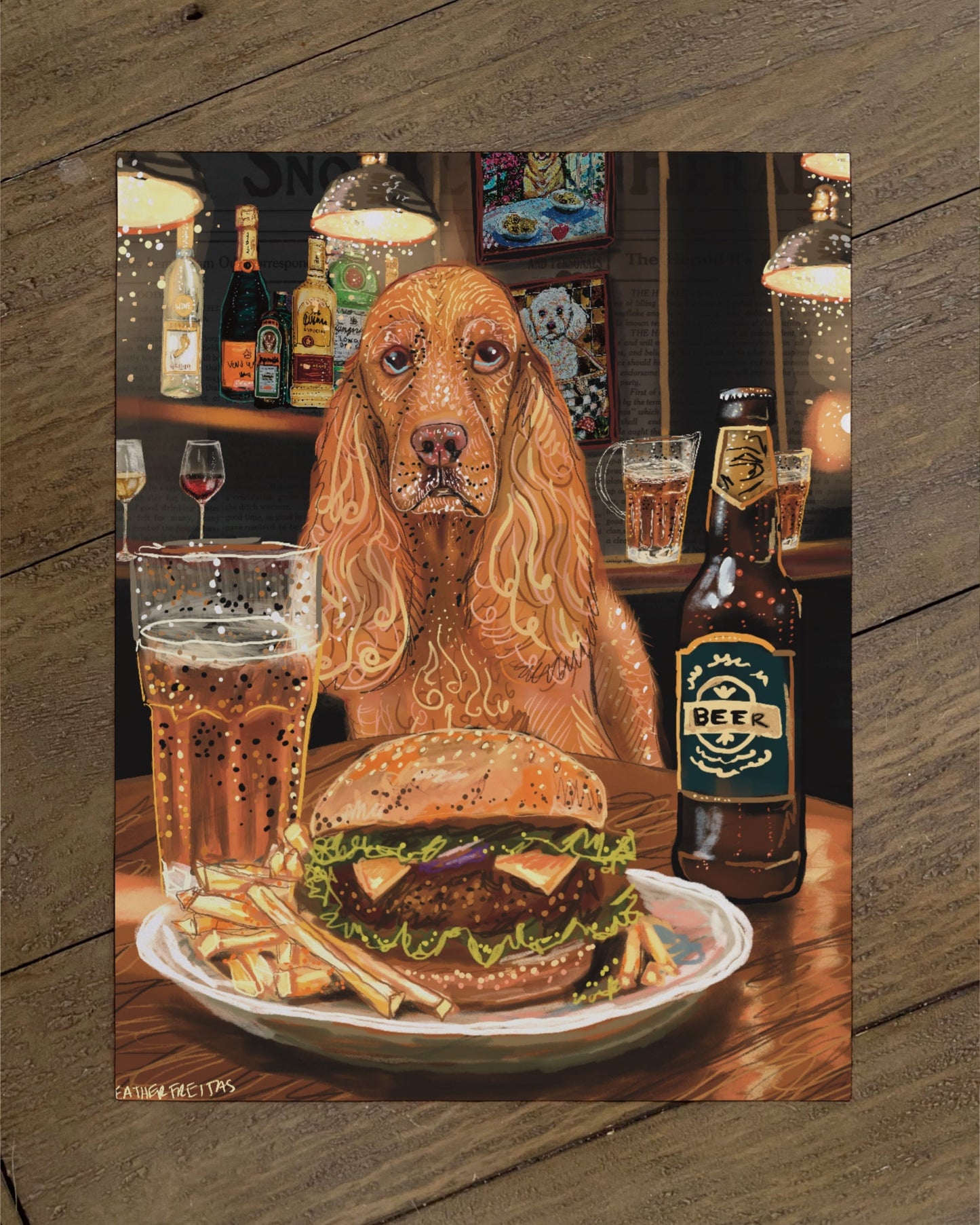 Cocker Spaniel - Build Your Own Pet Portrait Paper Print