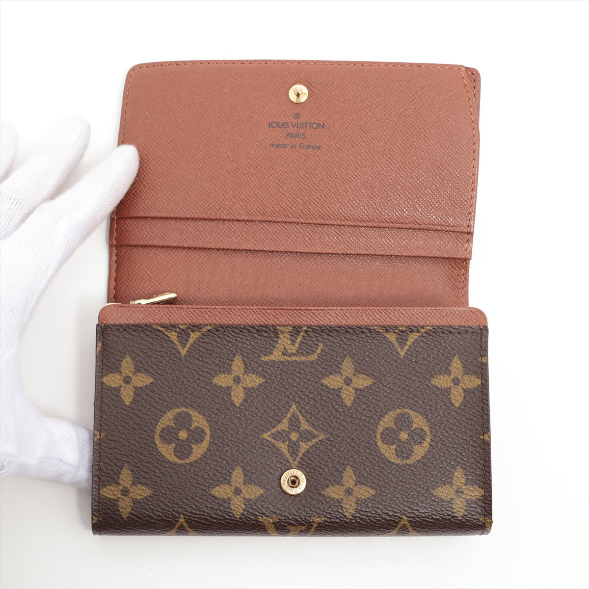 Louis Vuitton Monogram Porto Monevier Tresor M61730 CT0054 Brown Compact Wallet