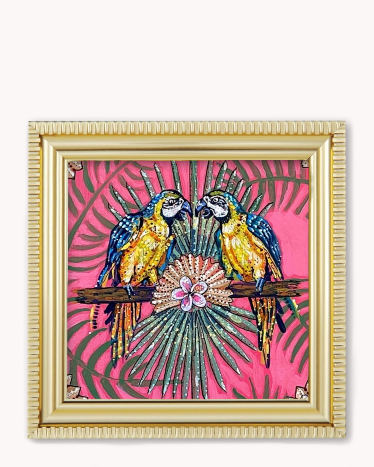 Parrot Paradise Framed Magnet ( Medium )