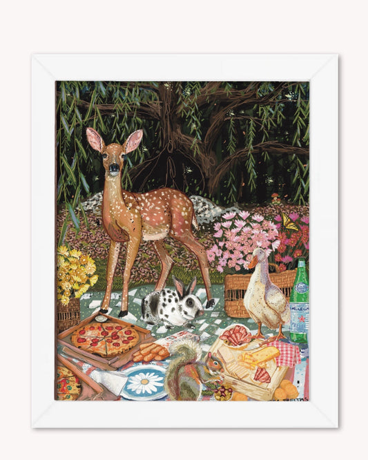 Woodland Friends Picnic Print