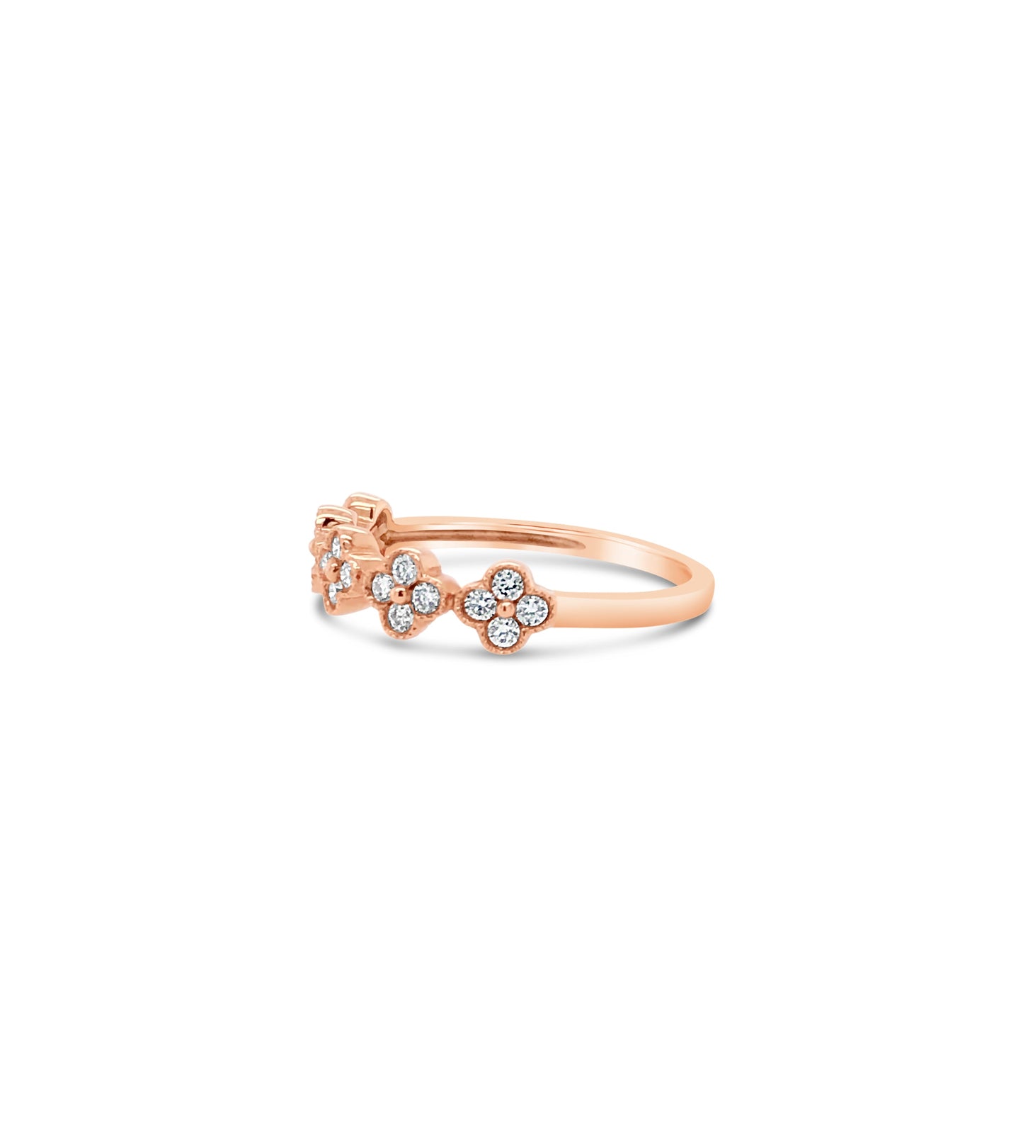 Diamond Clover Stackable Band