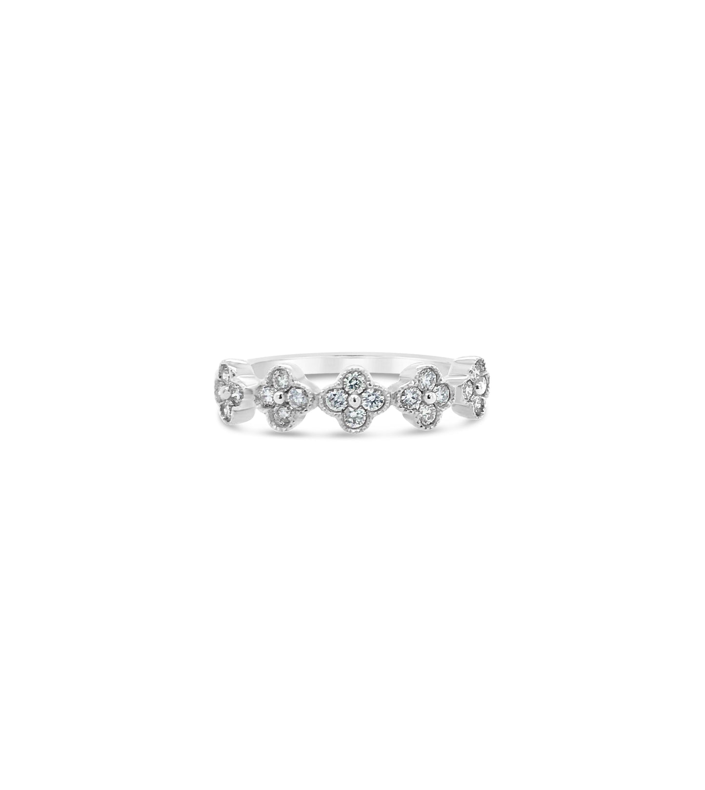 Diamond Clover Stackable Band