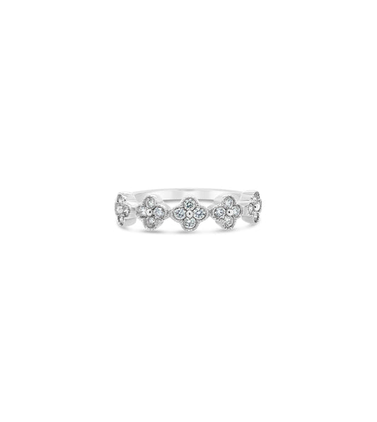 Diamond Clover Stackable Band