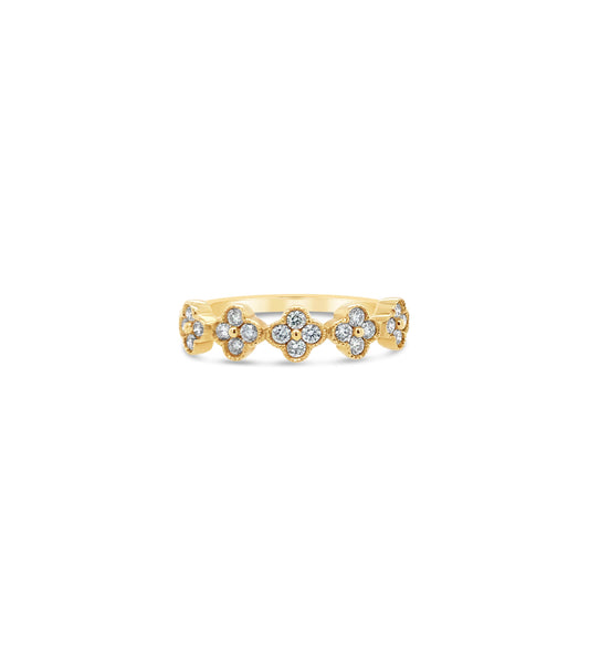 Diamond Clover Stackable Band