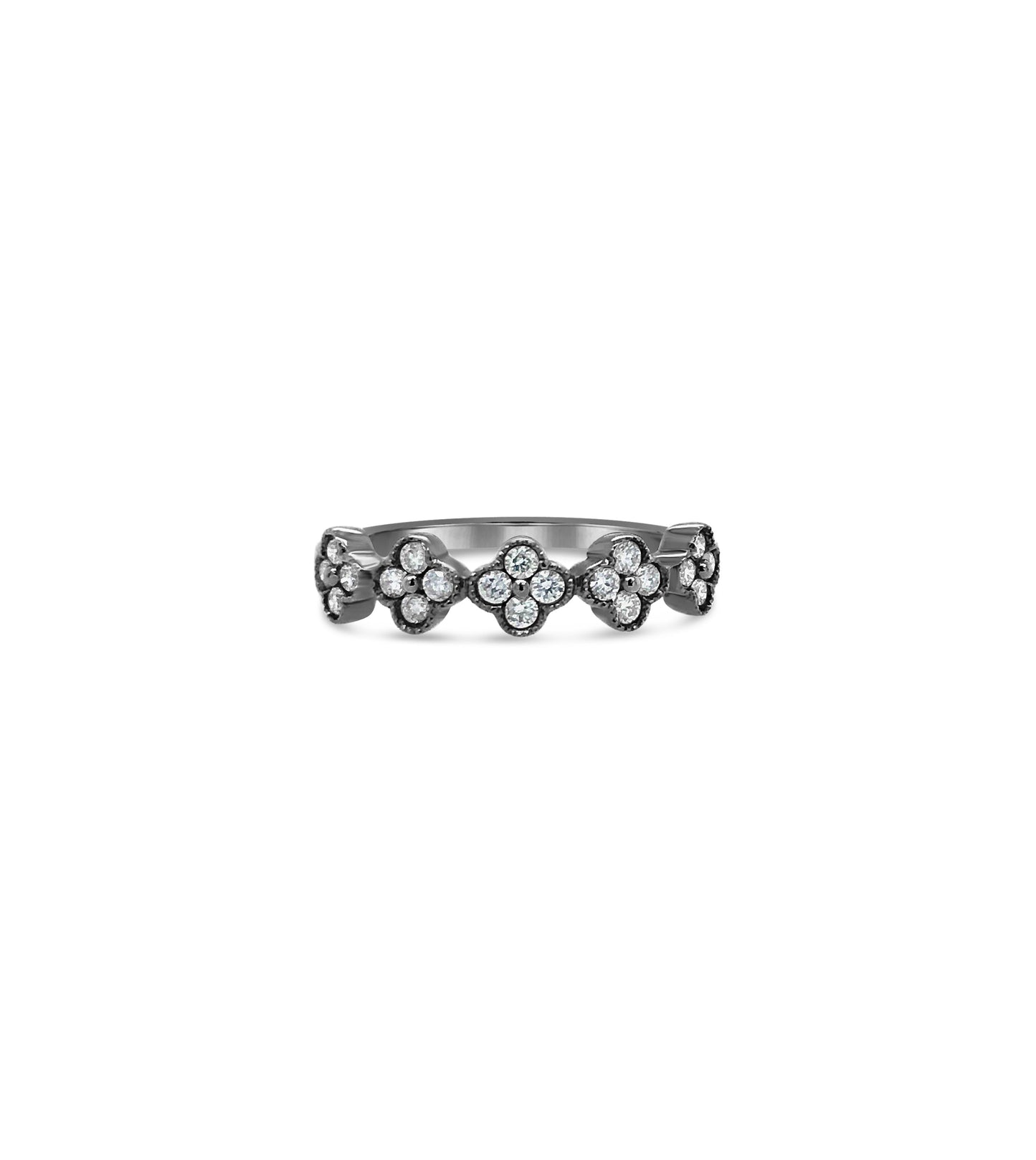 Diamond Clover Stackable Band