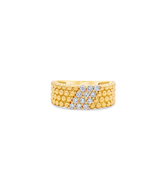 Diamond Bead Cluster Ring